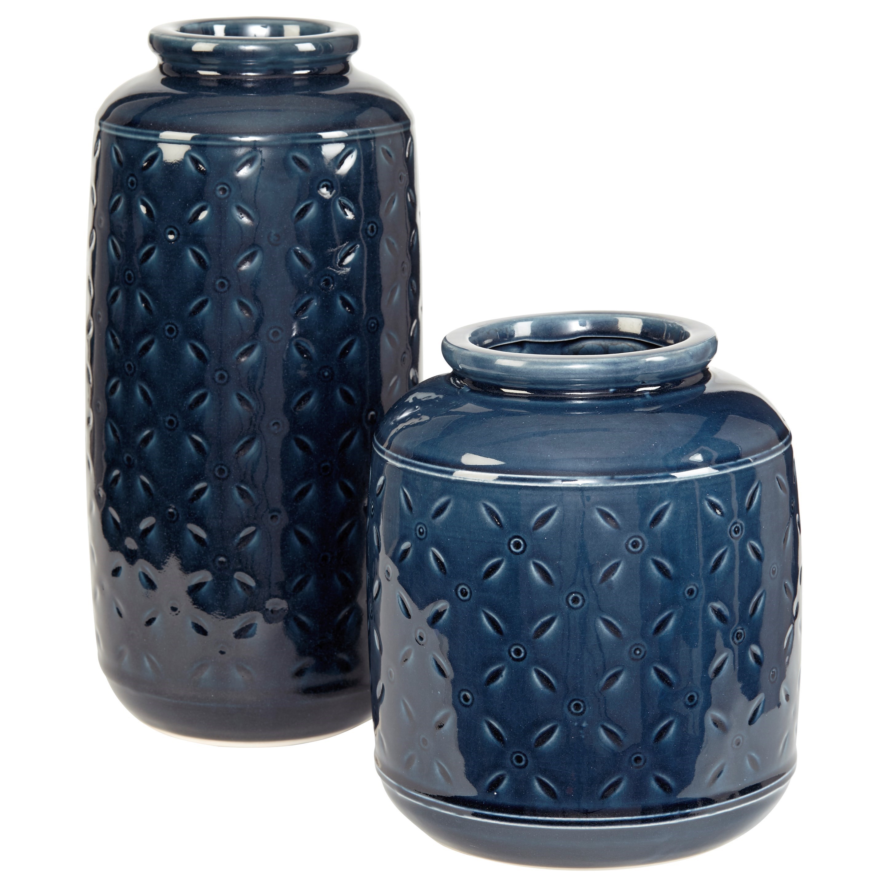 Ashley Signature Design Accents Marenda Navy Blue Vase Set Rooms and